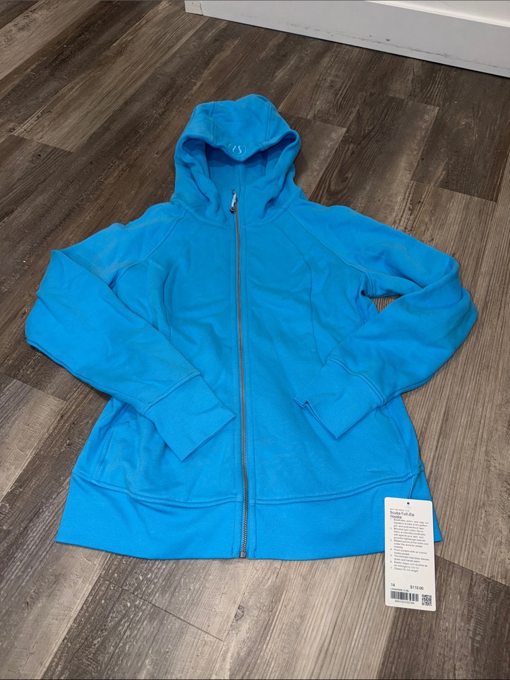 NEW with tags! Lululemon Scuba Full Zip kayak blue sz 14